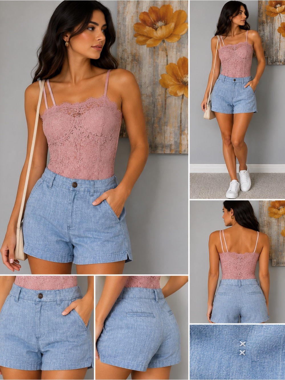 a new day with Light Blue Jean Shorts